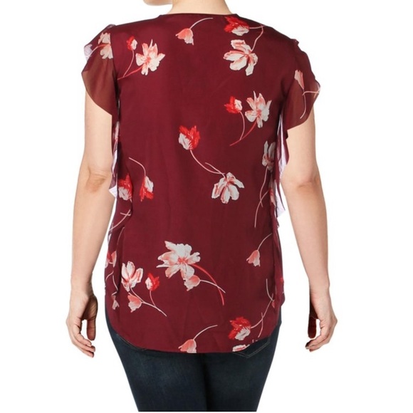 28. Lauren Ralph Lauren Blouse in Deep Crimson &Floral - Picture 10 of 10